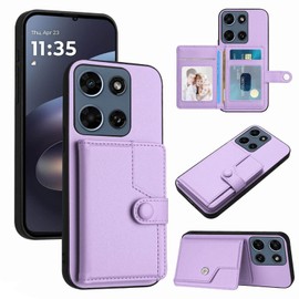 Moment Dextrad for Moto G 5G 2026 Back RFID Blocking Wallet Case, Purple