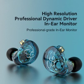 FEDAI TRN CS2 IEM in-Ear Earphone,10mm 1DD HiFi in Ear Monitor Bass Earbuds with Detachable 2Pin Cable for Running Sports,Musicians Stage, Drummer for Gym Workout Running Church (No Mic, Black)