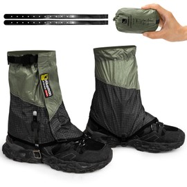 HIKEMAN Adjustable Low Leg Gaiters-1 Pair Lightweight Waterproof Leg Guards for Men Women,Camping Hiking Essentials Ideal for Hunting & Fishing(Army Green,L)