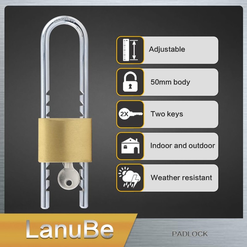 Lanube Solid Brass Cabinet Locks with Keys U Lock with