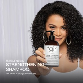 Thank God It's Natural tgin Miracle RepaiRx Strengthening Shampoo for Curly, Coily and Wavy Hair, with Black Castor Oil and Biotin, Repairs, Protects, and Restores Damaged Hair, 13 oz