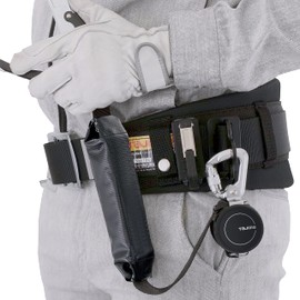 Tajima A1KR150FA-L8 Safety Belt, Full Harness Type, Single Lanyard, Continuous Winding Ultra Small and Lightweight Reel, Ultra Lightweight Aluminum Forged Hook, L8 Switchable to Auto Stop, Adjustable Stopper for Securing Lanyard to Desired Length