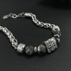 REchoLI Cross Bracelet for Man,Stainless Steel Braided Silver Chain Bracelet