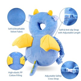 Umtiti Baby Safety Cushion for Walking & Crawling, Toddlers Adjustable Backpack with Knee Pads & Anti-Slip Socks，Angel+6