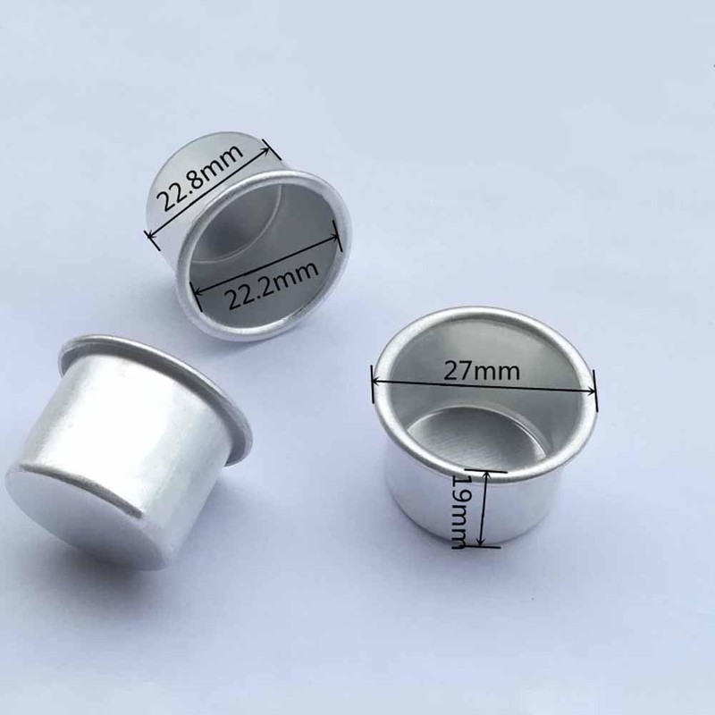 20 Pcs Aluminum Candle Cups Small Metal Candlestick Holder Cups