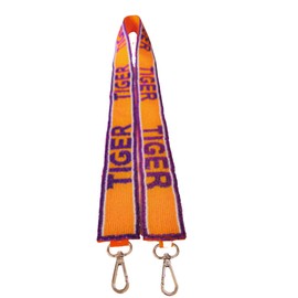 Lashicorn Tigers Beaded Purse Strap Purple and Orange Stars Clemson 49” South Carolina College University Game day Clear Crossbody Stadium Bag