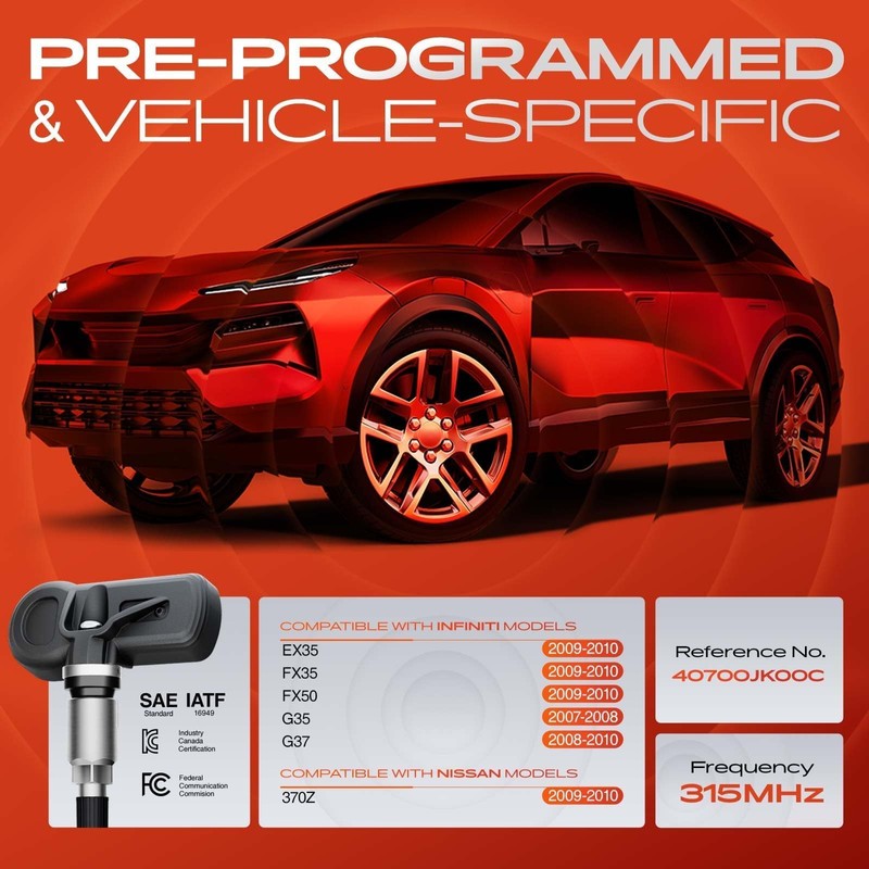 A-Premium 4PCS Pre-Programmed TPMS Sensor Tire Pressure Monitoring Sensor -