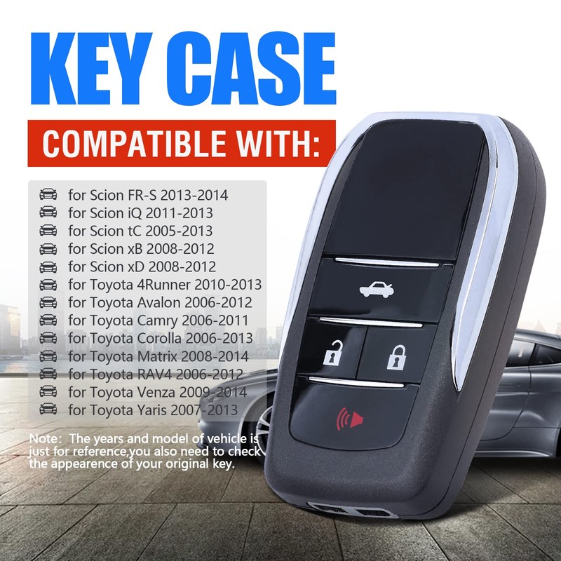 Keymall Modified Upgraded Flip Key Shell Case Replacement for Toyota