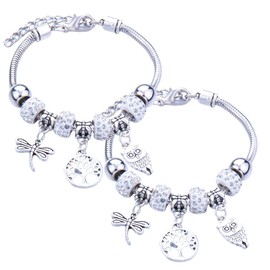 LuLiyLdJ 2 Pack Women's Bracelets, Stainless Steel Link Bracelets, Statement Bracelets, Men's and Women's Bracelets