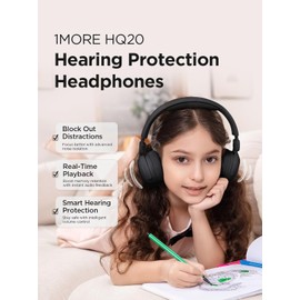 1MORE HQ20 Kids Headphones Wireless, 75/85/90dB Volume Limited, 65H Playtime, Bluetooth 5.3, Built-in Mic, Foldable Over Ear Headphones for Childrens/Tablet/Phone/PC/School/Travel, Black