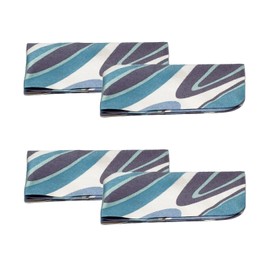 Calabria Japan Oval Lines Microfiber Eyeglass Cleaning Cloth Blue White 4 Pack Clean Phone Screens Glasses Camera Sunglasses