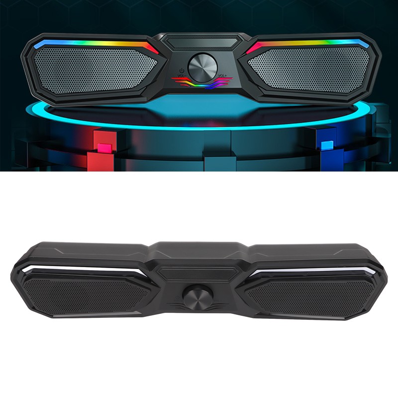 Desk Speaker USB Powered Stereo Small Computer Soundbar with Dynamic