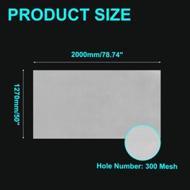 sourcing map 300 Mesh Paint Nylon Mesh Filter Woven Net Sheet Filter Cloth (78"x 50") for Paint, Home Brewing, White