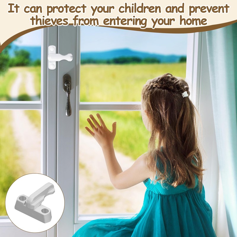Girihe 6 Pcs Sash Jammers for UPVC Doors, Window Lock