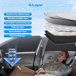 XCBYT 2010-2021 Grand Cherokee Window Shades (Not for Grand Cherokee L), 6 Layers Thickened Car Window Covers, 2 in 1 Car Privacy Curtains, 100% Blackout & Heat Insulation Sunshade for Camping(Sliver)