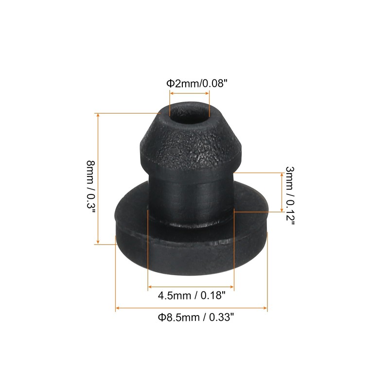 QUARKZMAN 30pcs Snap Rubber Grommet Connector Mounting Diameter 4.5mm ID