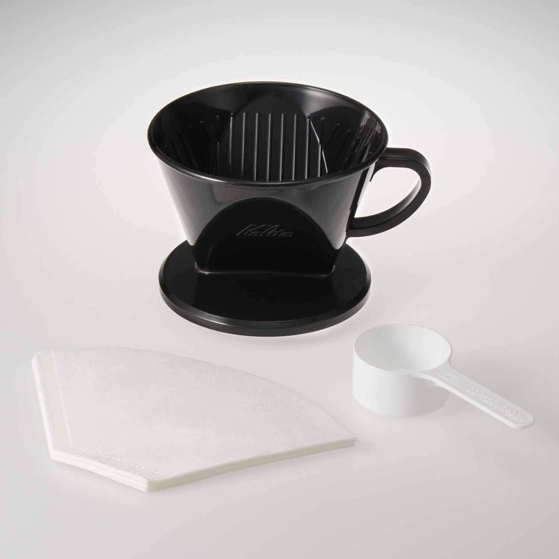 カリタ Kalita フィルター メジャーカップ付き コーヒー ドリッパー ハンガーセット (ドリッパー102-D、コーヒーペーパーフィルター102濾紙×10枚、メジャーカップ) 2~4人用 ドリップ