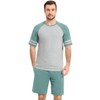 NACHILA Men's Pajamas Set Sleepwear Raglan Top and Pajamas Shorts
