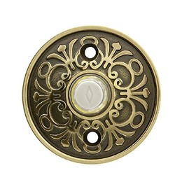 Emtek 2406 2-3/4" Diameter Lancaster Style Brass Lighted Doorbell Rosette, French Antique