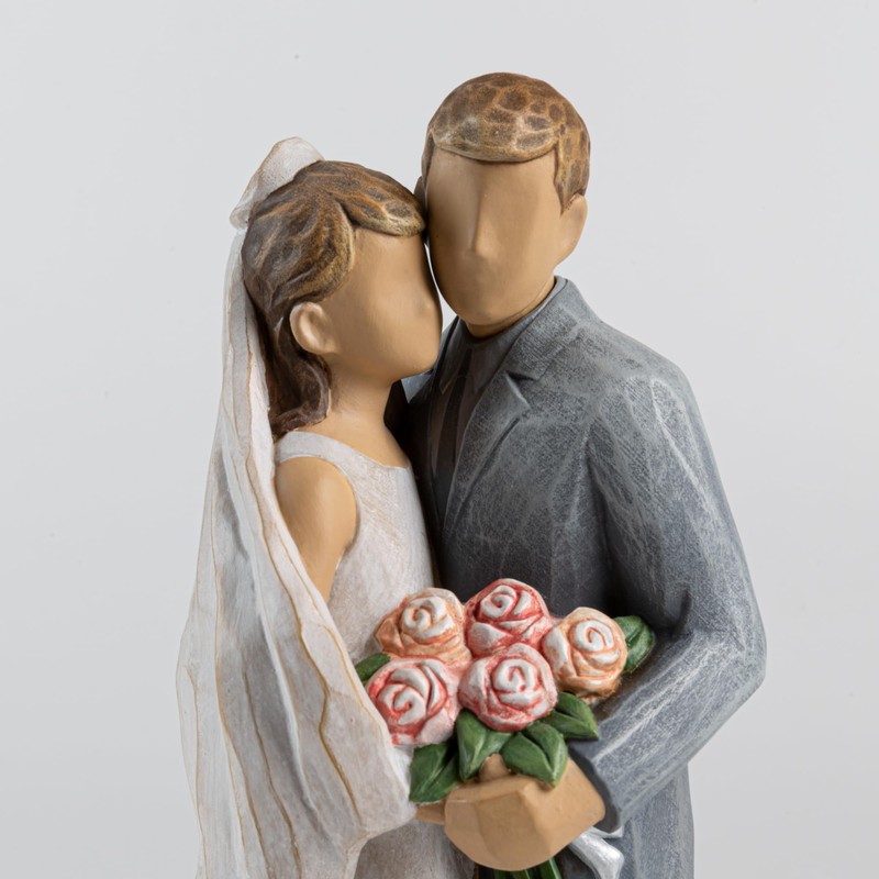 ShineOnAnegl 8“ Bride and Groom Statue Newlywed Couple Sculpture Wedding