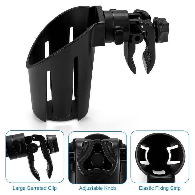 Accmor Universal Cup Holder, Stroller Cup Holder, 360° Rotatable Large