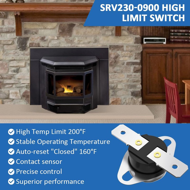 WKZO SRV230-0900 High Limit Switch for Quadra-Fire Classic Bay 1200i