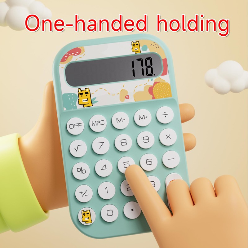 Exlliy Pocket Calculator, Kids 8 Digit Small Desktop, LCD Display,