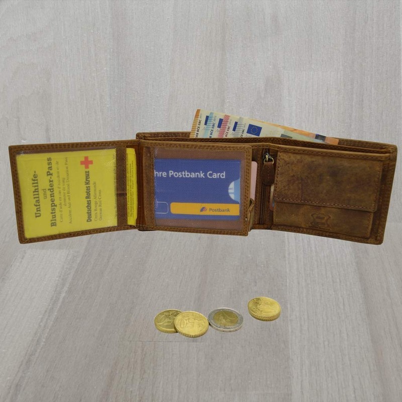 flevado Adler Men's Wallet Buffalo Leather Biker Wallet with RFID