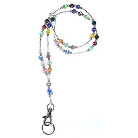 Hidden Hollow Beads Women's Beaded Lanyard 34 Inches, SUPER SLIM Multi - Breakaway