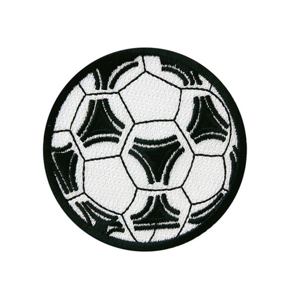 Ballon de football-blanc/noir-patch patch patch patch motif : env. 7,5 cm de diamètre