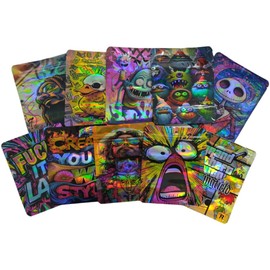 100Pack Kraft Paper Creative Design Colored Printing Self Sealing Bag 12x10cm, Retail Product,Small Business CraftBaggies, Candy Bags, Biscuit Bags, Party Bag (P.Q.)