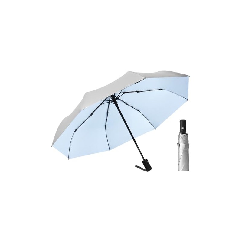 ThreeH Compact Travel Umbrella Automatic Open and Close Silver Coating