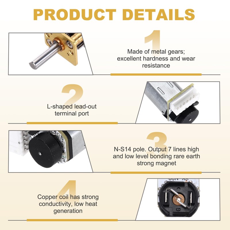 sourcing map 2pcs 75RPM Micro Gear Motor with Encoder, N20