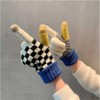 Plaid Winter Gloves with Touch Screen for Women Girls Checkered