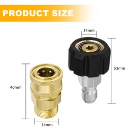 GIONAR M22-14 Pressure Washer Adapter Kit, 1/4" Quick Connect Swivel Accessories Adaptors for High Pressure Water Guns