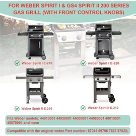 WEBROIL 7637 Grill Grates & 7635 Flavorizer Bars for Weber GS4 Spirit I/II 200 Series,for Spirit S210 E210 S215 E220 E215 S220 Grill with Front-Mounted Control, Replacement Parts for Weber 67045 67022