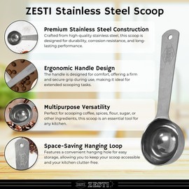 Chocolate, Sea Salt Caramel, White Chocolate & Caramel Flavored Sauces for Ghirardelli 16oz Bottles (Pack of 4) with ZESTI Stamped Barista Spoon - Premium Dessert & Coffee Toppings