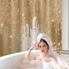Yieldeer Gold Shower Curtain Sparkle Shimmer Bling Sparkly Bathroom Decor