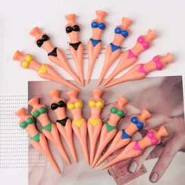 15Pcs Golf Tees, Plastic Ladies Golf Tees 3.15" Funny Golf Tee Golfer for Golf Lovers Golf Practice Novelty Tee