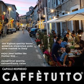 Caffètutto 30 AZZURRO DECAF Italian Nespresso Compatible Coffee Pods - Roasted in Italy, Northern Style, Aromatic, Smooth - (30 Caffetutto Gourmet Aluminium Nespresso Coffee Capsules)