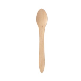 Duni 192423 Organic Wooden Spoons, Waxed, Birch Wood, Length Approx. 18 cm, Pack of 8, Ecoecho, Cutlery, Party Tableware, Disposable Spoon