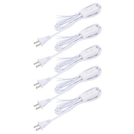 PATIKIL 6 Feet 18AWG Lamp Cord with Plug, 5 Set SPT-2 UL List Lamp Power Cord Stripped Ends Ready for Wiring Lamp Wire with Wire Connectors for Light Replacement DIY, White