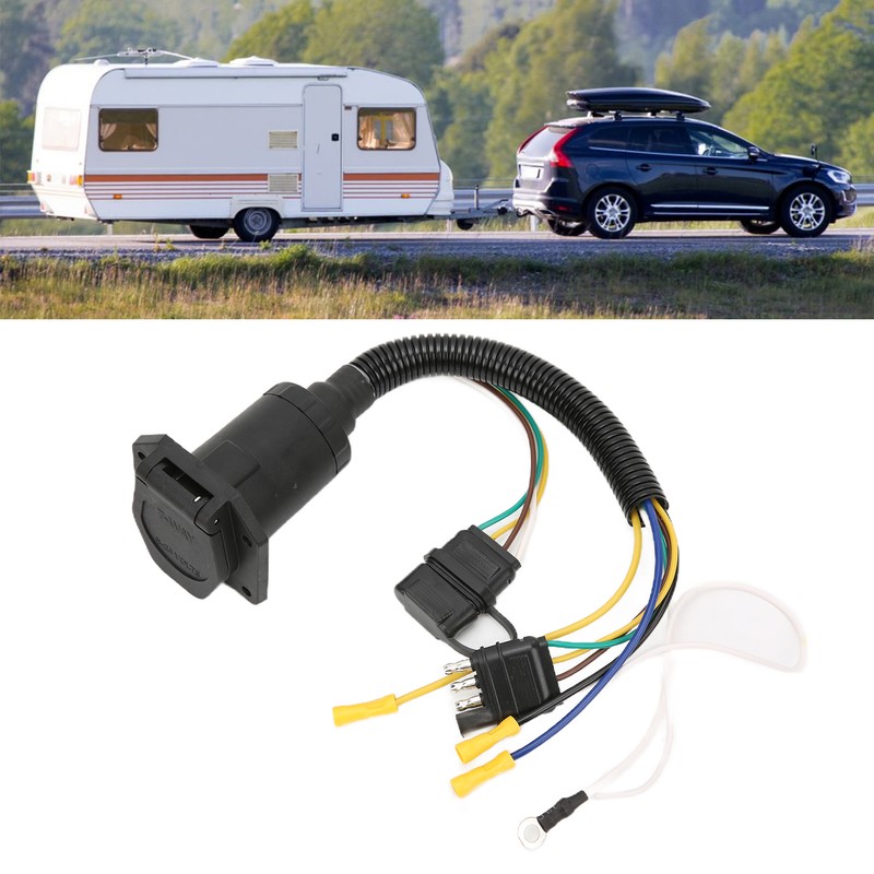 Trailer Wiring Adapter 4 Way to 7 Way Round Trailer