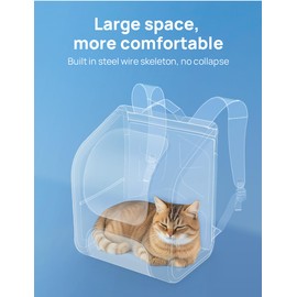 Pecute Cat Backpack Carrier, Large Space Cat Bubble Backpack, Breathable Cat Carrier, Shaded Dog Backpack Carrier, Ergonomic 3D Design for Travel, Hiking, Suitable for Shopping, and Vet, Gray