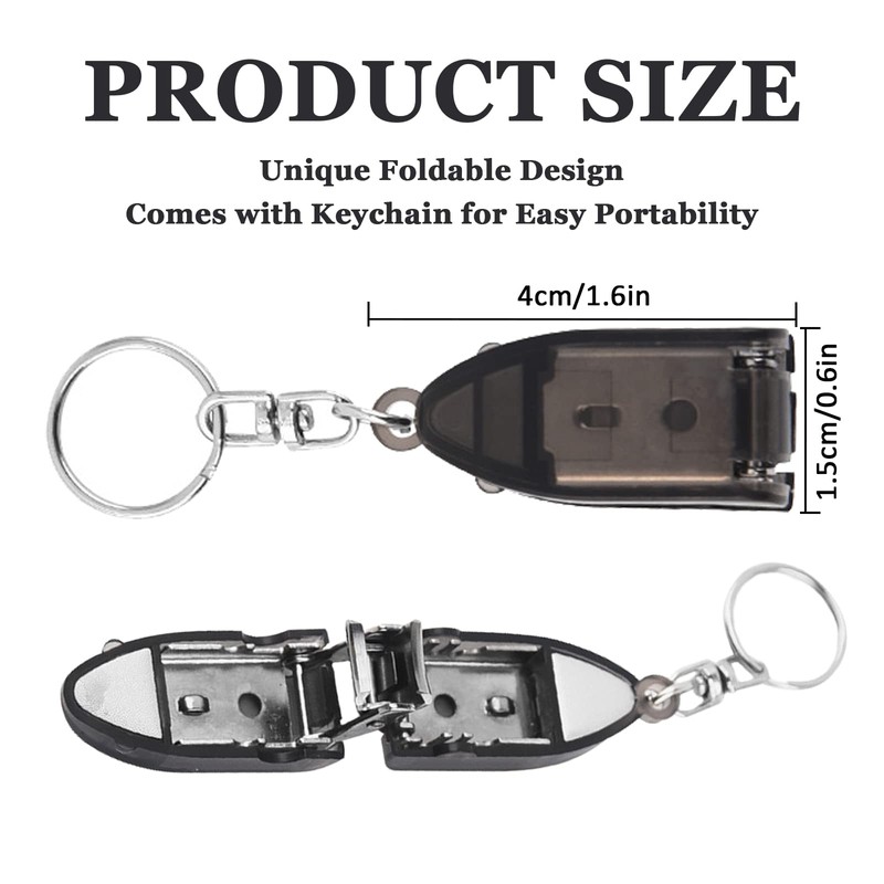 Modixun 3Pack Travel Keychain Finger Nail Clippers, Mini Foldable Stainless