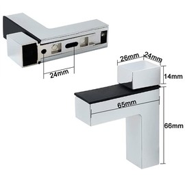 awen 2 Pcs Adjustable Wood/Glass Floating Shelf Brackets Wall Mount, Polished Chrome