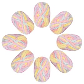 Thick Chunky Yarn Blanket, Aeelike #8 Colorful Candy Extra Jumbo Chunky Yarn for Hand Knitting, Super Bulky Soft Fluffy Chenille Giant Yarns No Knots for Finger Knit Crocheting, 8 Pack (200 yds 64 oz)