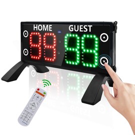 YZ 12" Large Electronic Scoreboard with Countdown Clock, Portable Digital Scoreboard with Remote, High-Brightness Score Keeper for Outdoor Games/Cornhole/Basketball/Ping Pong