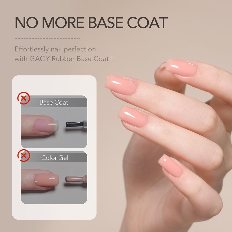 GAOY 6 Colors Rubber Base Gel Set, Jelly Builder Base