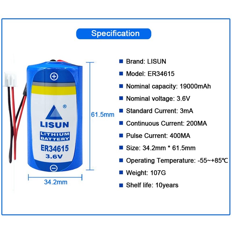 STEPMAX (5 Pack ER34615 D Cell Lithium Battery 3.6V 19000mah
